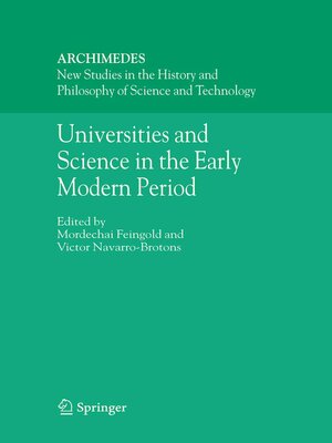 cover image of Universities and Science in the Early Modern Period